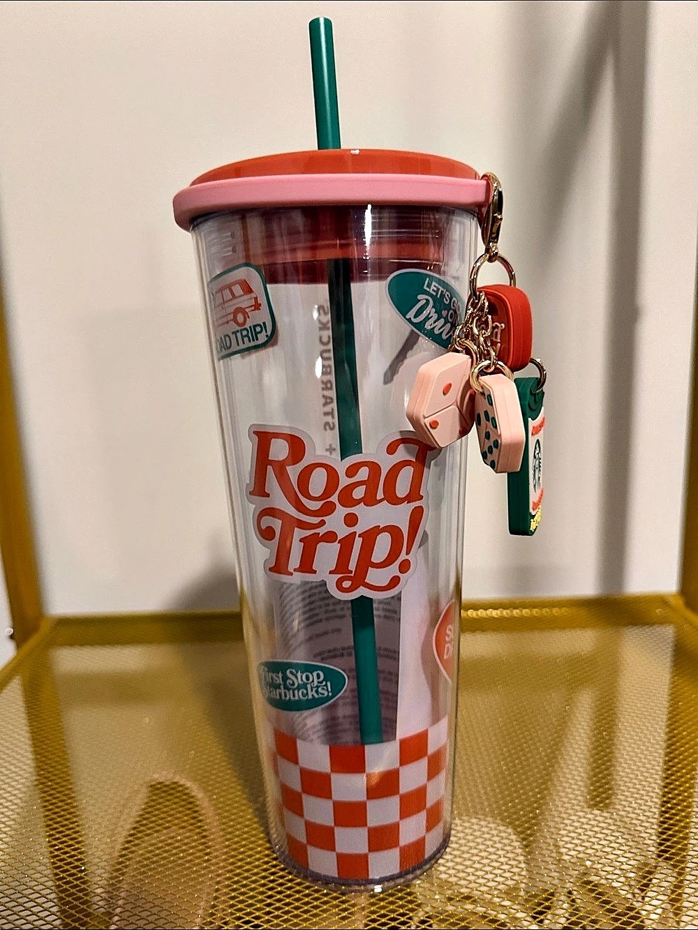 Starbucks x Dandy Worldwide Road Trip Cold Cup Tumbler in Clear & Orange